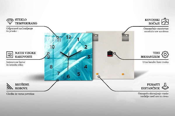 Square wall clock Fractal Texture