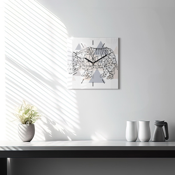 Square wall clock Geometric Pattern