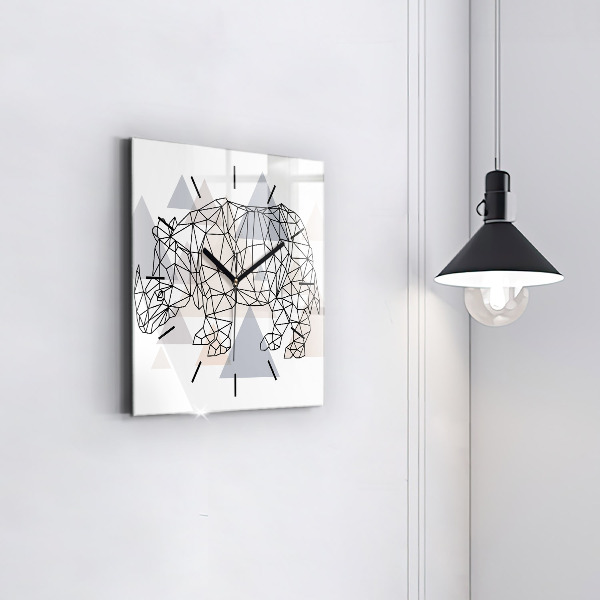 Square wall clock Geometric Pattern