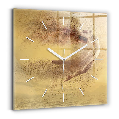 Square wall clock Woman in figure