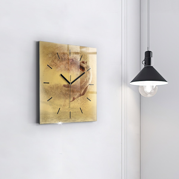 Square wall clock Woman in figure