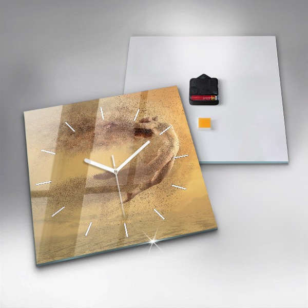 Square wall clock Woman in figure