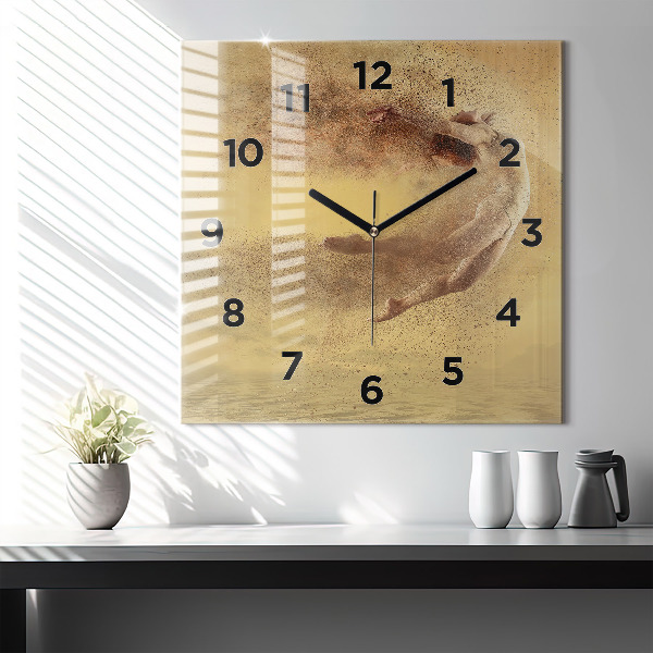 Square wall clock Woman in figure