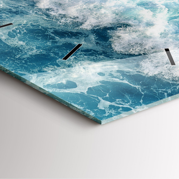 Square wall clock Ocean waves