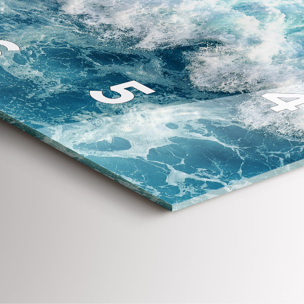 Square wall clock Ocean waves