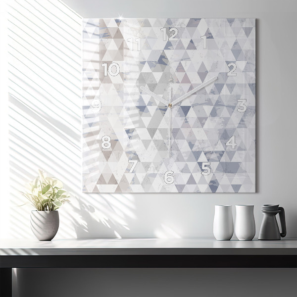Square wall clock Geometric pattern