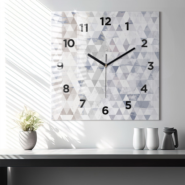 Square wall clock Geometric pattern