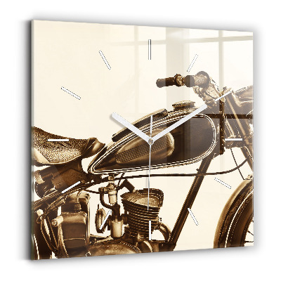 Square wall clock Vintage Motorcycle Sepia