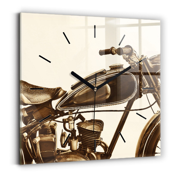 Square wall clock Vintage Motorcycle Sepia