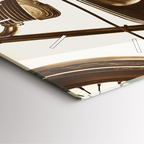 Square wall clock Vintage Motorcycle Sepia