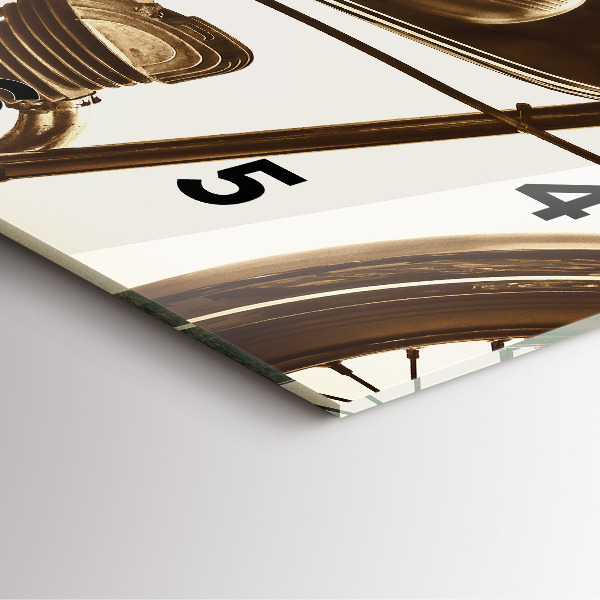 Square wall clock Vintage Motorcycle Sepia