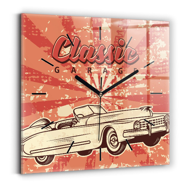 Square wall clock Vintage Retro car