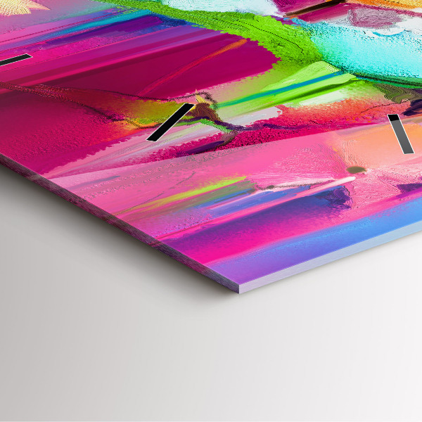 Square wall clock Abstract flowers