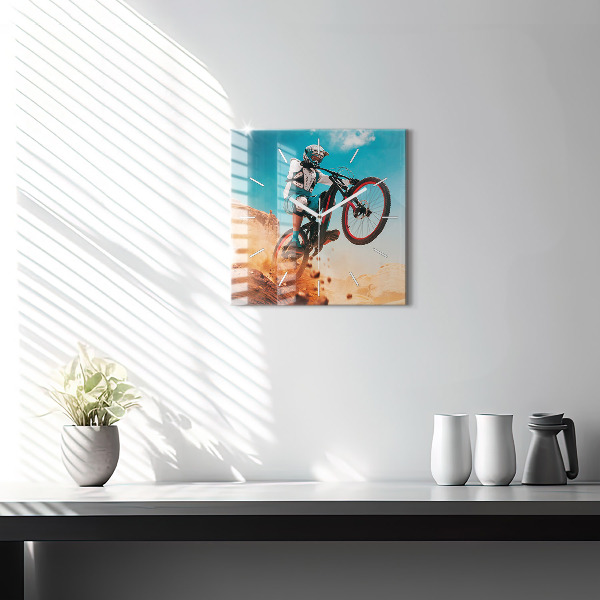 Square wall clock Stuntman and adrenaline