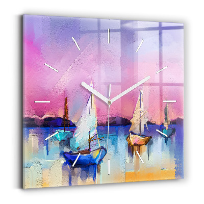 Square wall clock Seascape