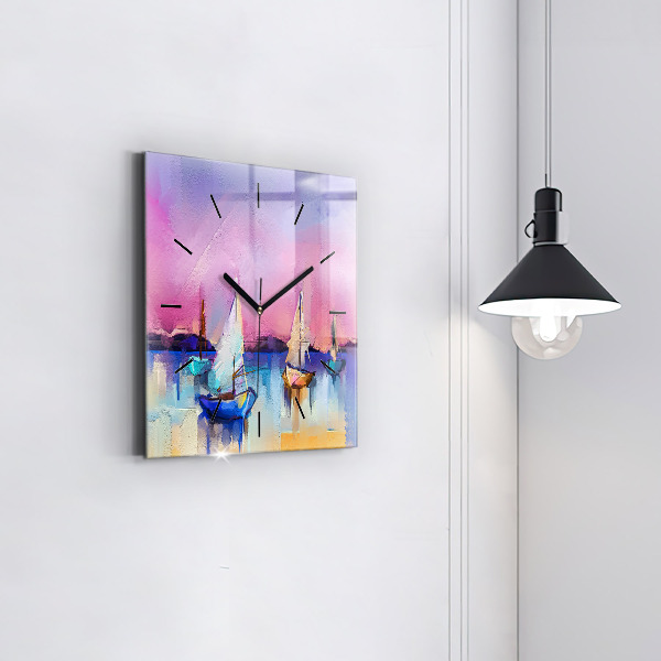 Square wall clock Seascape