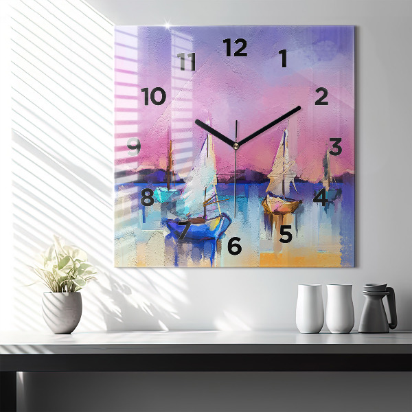 Square wall clock Seascape