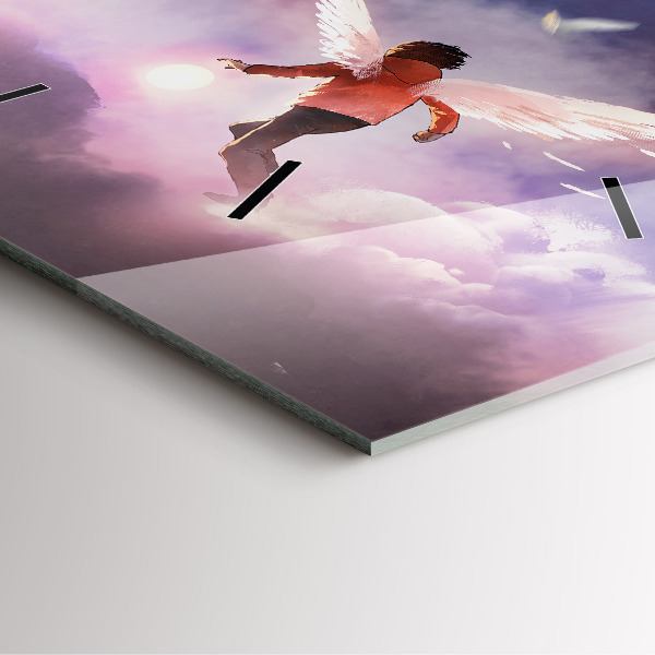 Square wall clock Boy with wings