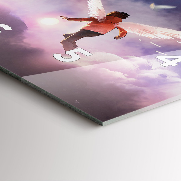 Square wall clock Boy with wings