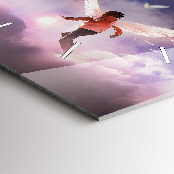 Square wall clock Boy with wings