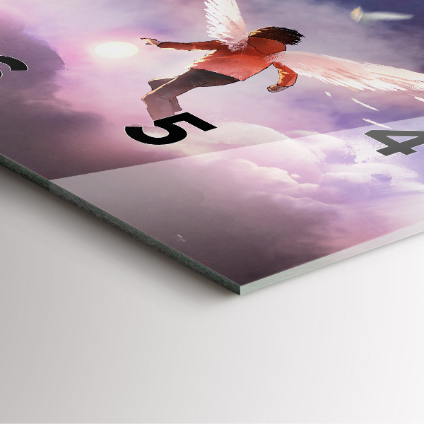 Square wall clock Boy with wings