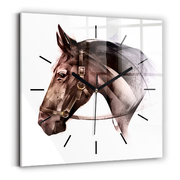 Square wall clock Painted Horse Profile