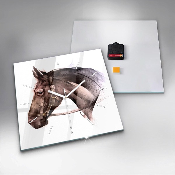 Square wall clock Painted Horse Profile