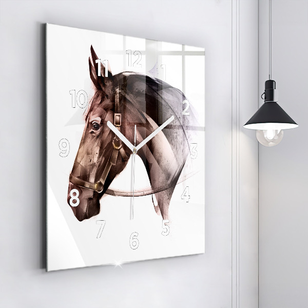 Square wall clock Painted Horse Profile