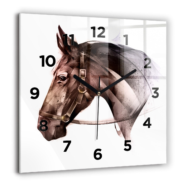 Square wall clock Painted Horse Profile