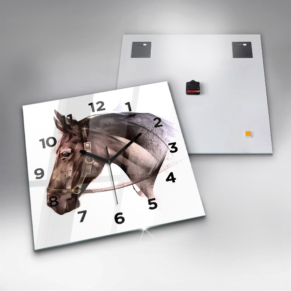 Square wall clock Painted Horse Profile