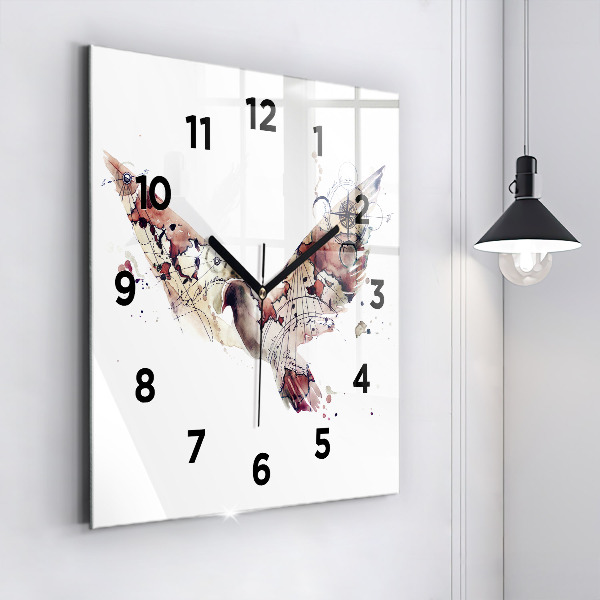 Square wall clock Abstract view