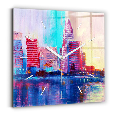 Square wall clock Skyscraper abstraction