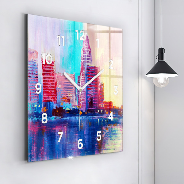 Square wall clock Skyscraper abstraction