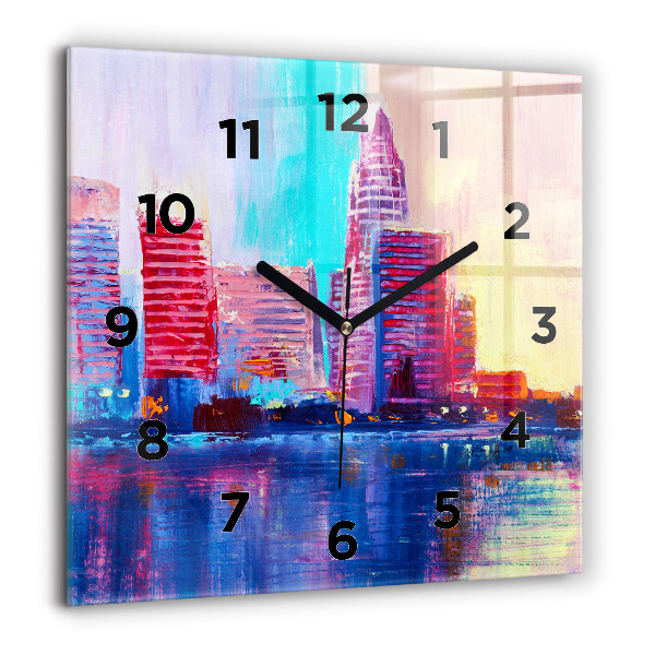 Square wall clock Skyscraper abstraction