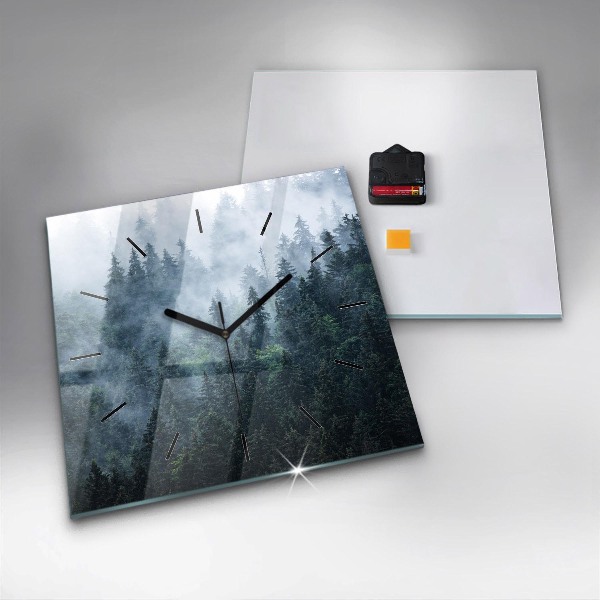 Square wall clock Misty Mountain Landscape