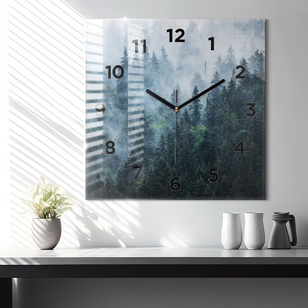Square wall clock Misty Mountain Landscape