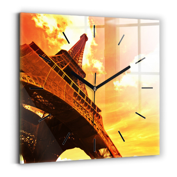 Square wall clock The Eiffel Tower in Paris