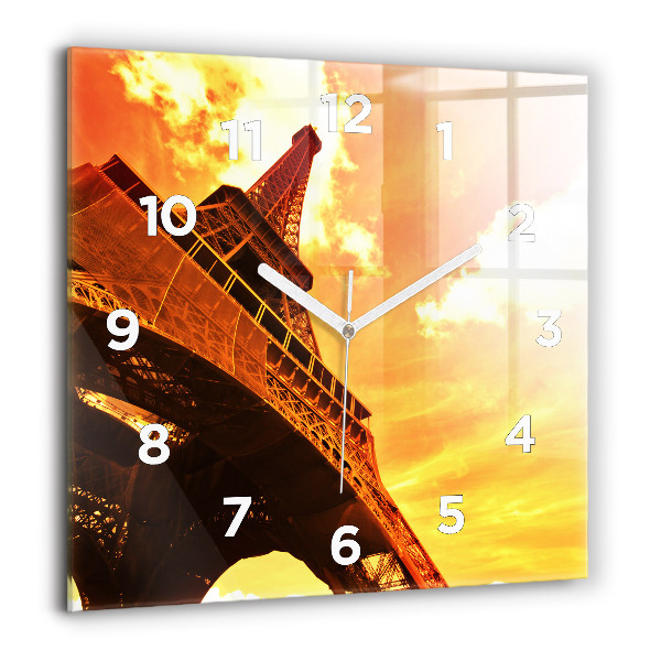 Square wall clock The Eiffel Tower in Paris