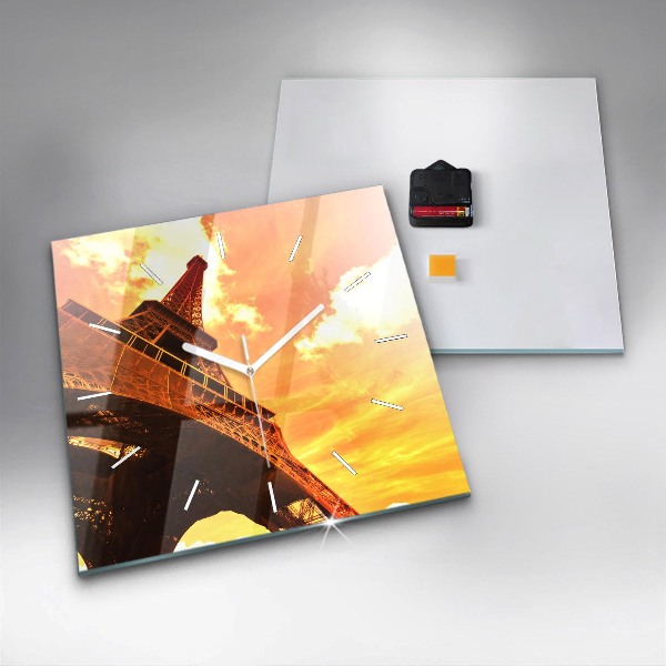 Square wall clock The Eiffel Tower in Paris