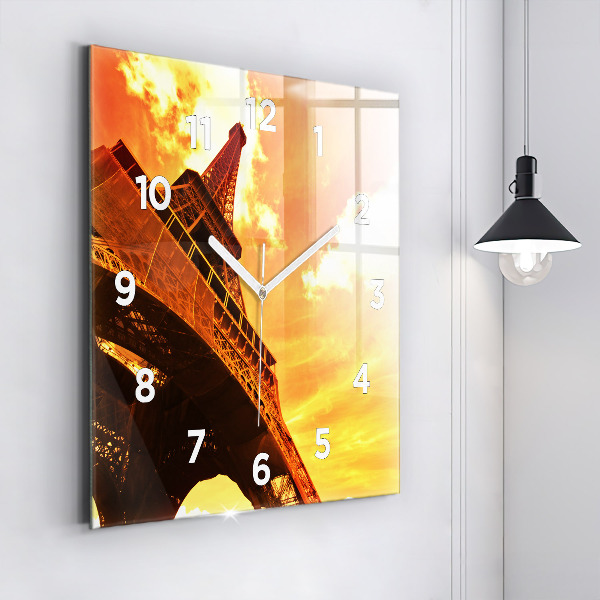 Square wall clock The Eiffel Tower in Paris