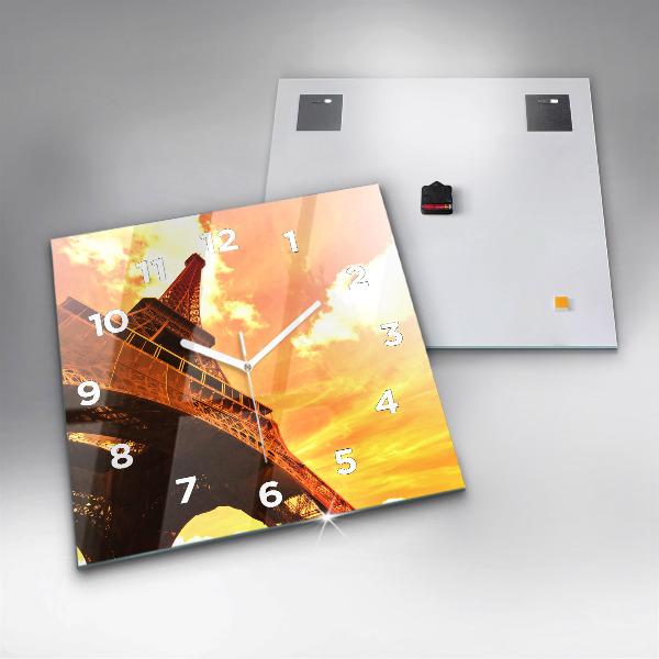 Square wall clock The Eiffel Tower in Paris