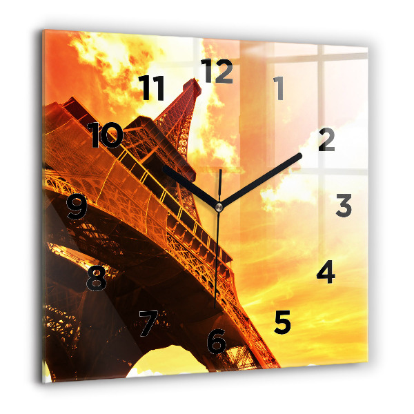 Square wall clock The Eiffel Tower in Paris