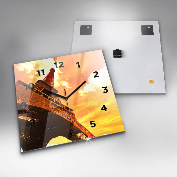 Square wall clock The Eiffel Tower in Paris