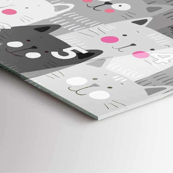 Square wall clock Pattern with cats