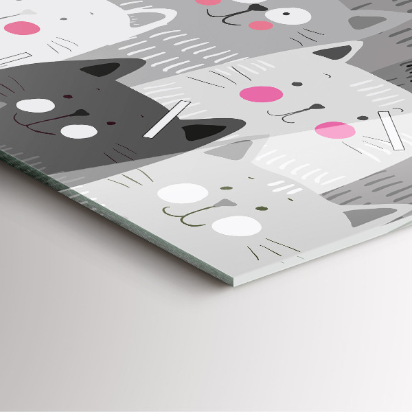 Square wall clock Pattern with cats