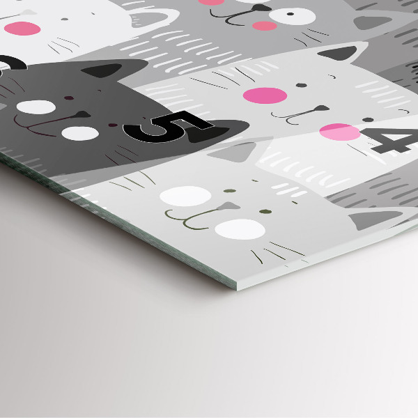 Square wall clock Pattern with cats