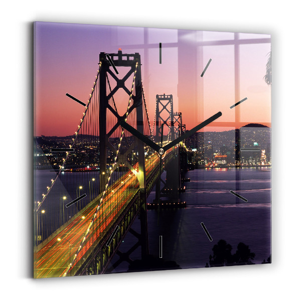 Square wall clock USA sunset