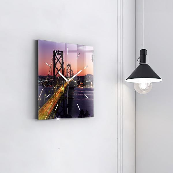 Square wall clock USA sunset