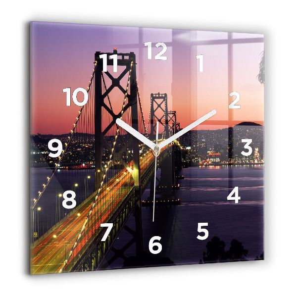 Square wall clock USA sunset