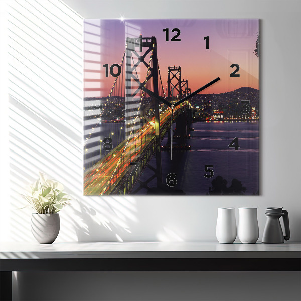 Square wall clock USA sunset